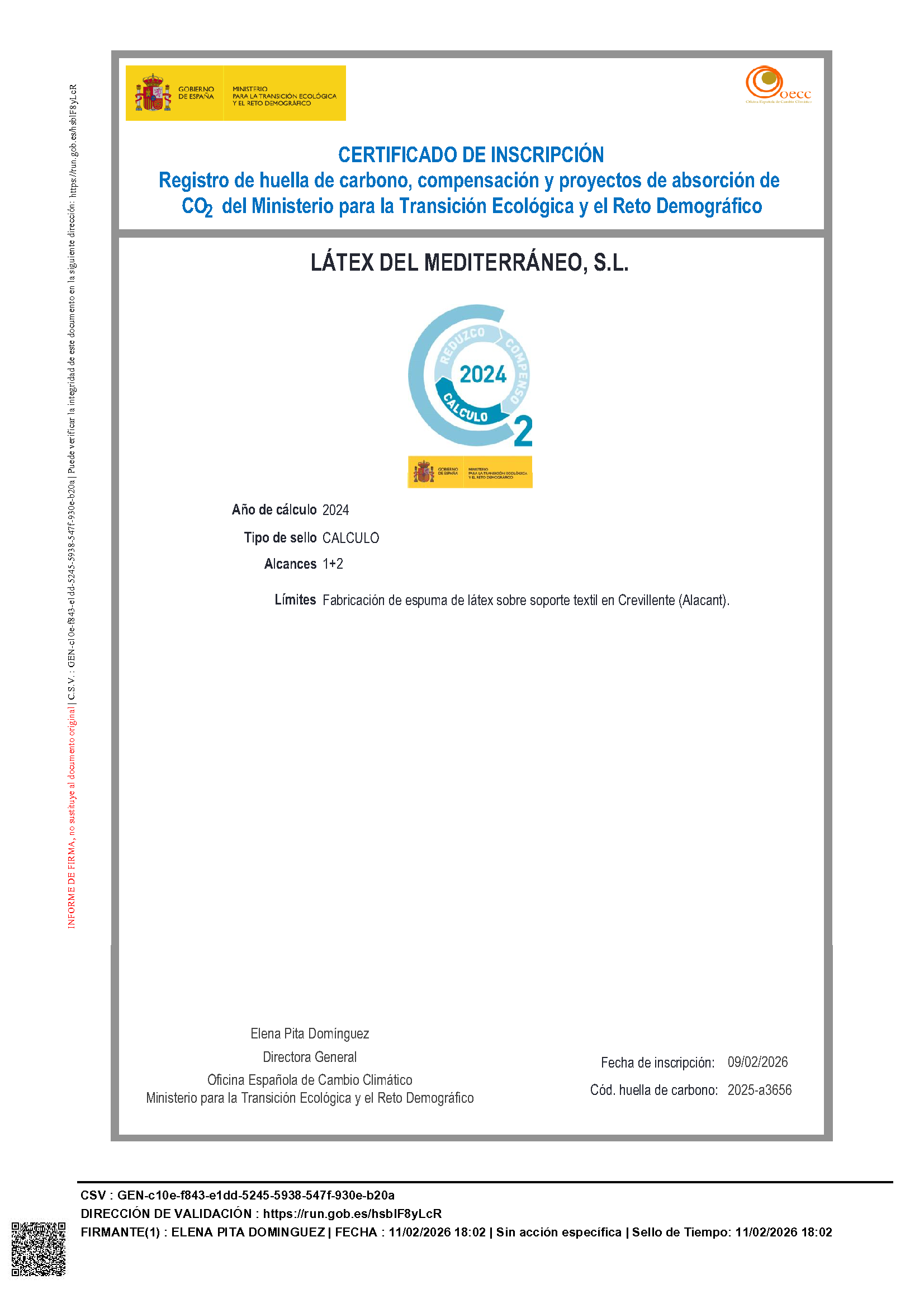 Certificado Huella de Carbono
